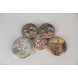 Five unframed Victorian pot lids, Belle View, Tavern with Cart, The Square Strasbourg,