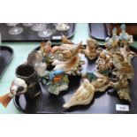 Various porcelain bird ornaments