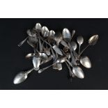 A mixed lot of various silver teaspoons