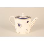 A Caughley blue and gilt decorated teapot