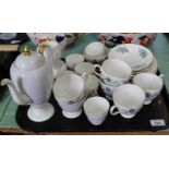 Wedgwood part coffee set plus Colclough leaf decorated part tea set