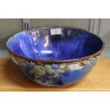 A Royal Doulton stoneware fruit decorated bowl,