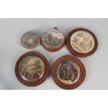 Five framed and unframed Victorian pot lids, Uncle Toby, Strathfield Saye,