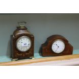 Two Edwardian mahogany mantel clocks