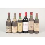 Six bottles, Nuits St Georges 1966, Christophers St Emilion, Pleuron St Emilion 1973,