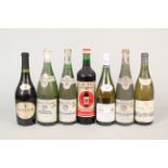 Seven bottles, Dubonnet, Le Piat D'or vin rouge, Labouré Roi Bourgogne blanc chardonnay 2006,
