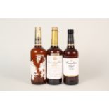 Three bottles of Canadian Club Whisky