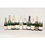 Ten assorted Champagnes and sparkling wines (nine bottles plus a half bottle)