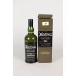 A boxed bottle of Ardbeg 10 year old Single Islay Malt Whisky