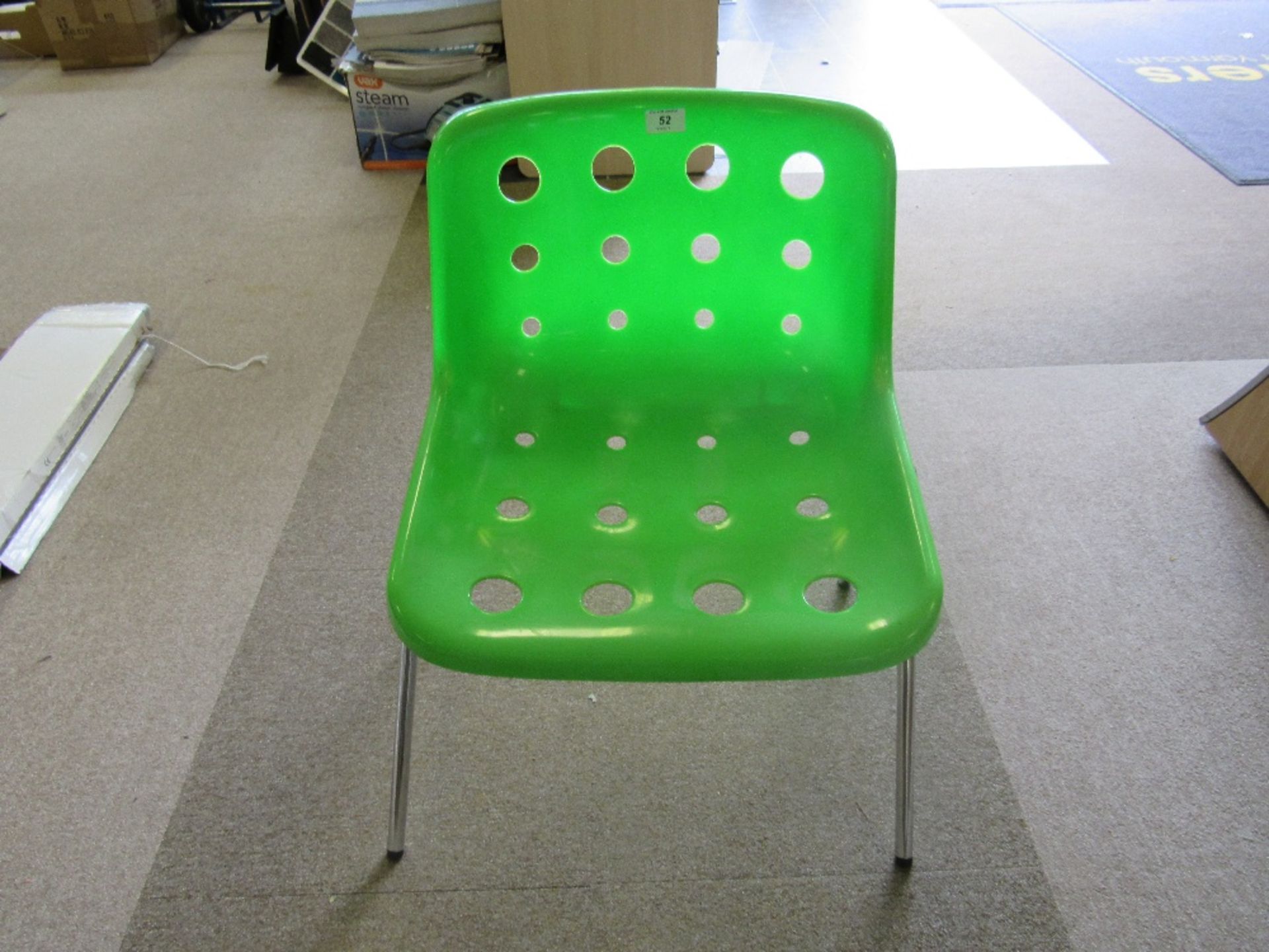 Robin Day plastic designer green chair