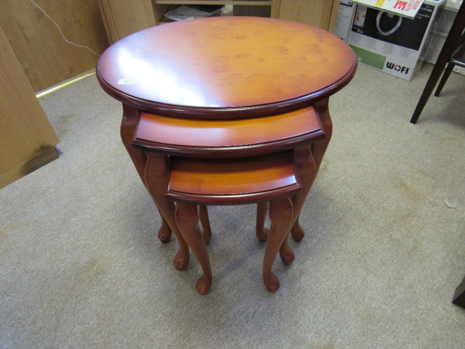 Oval nest cherry tables, 903, Ashmore,