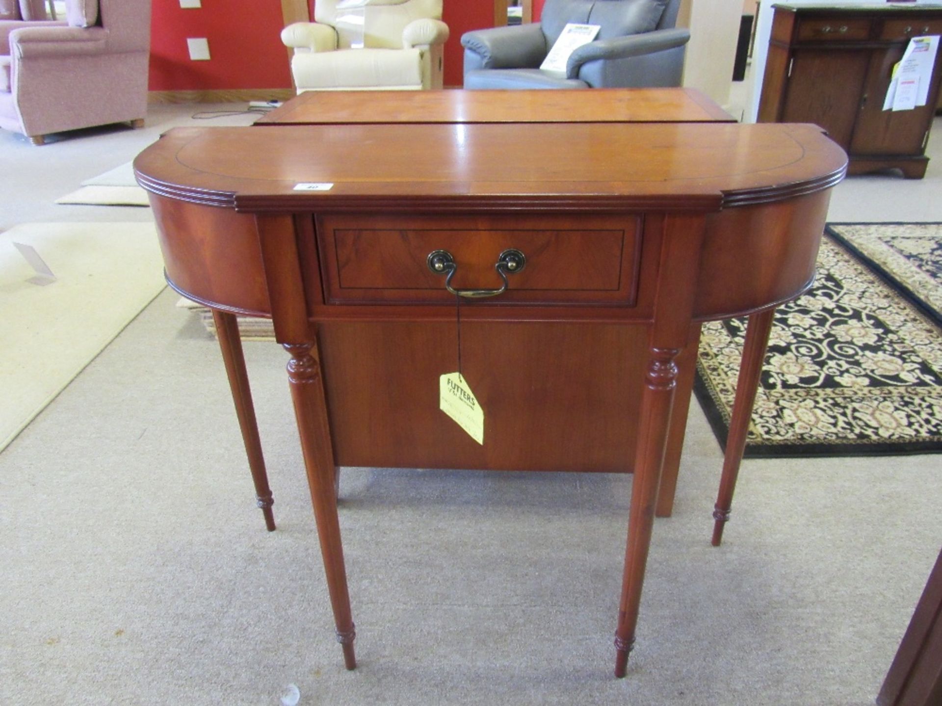 Ashmore Yew finish, 1 drawer bow front hall table, 703,