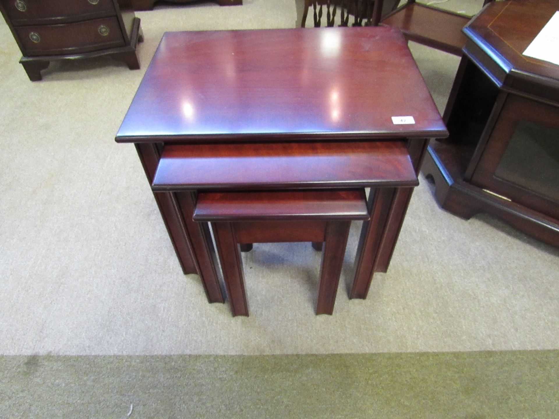 Ashmore Cherry finish Chippendale style nest of tables, 904,