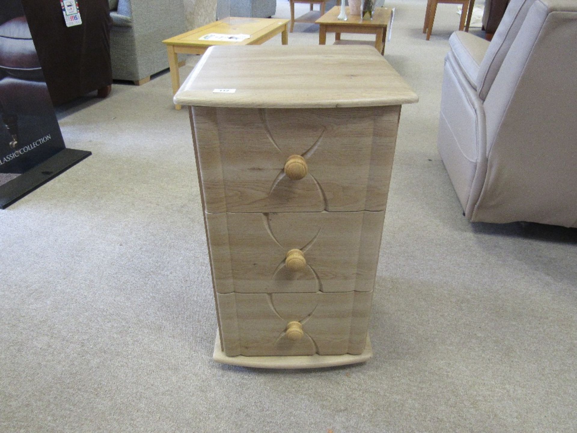 3 drawer, 13D, Swirl natural oak finish,