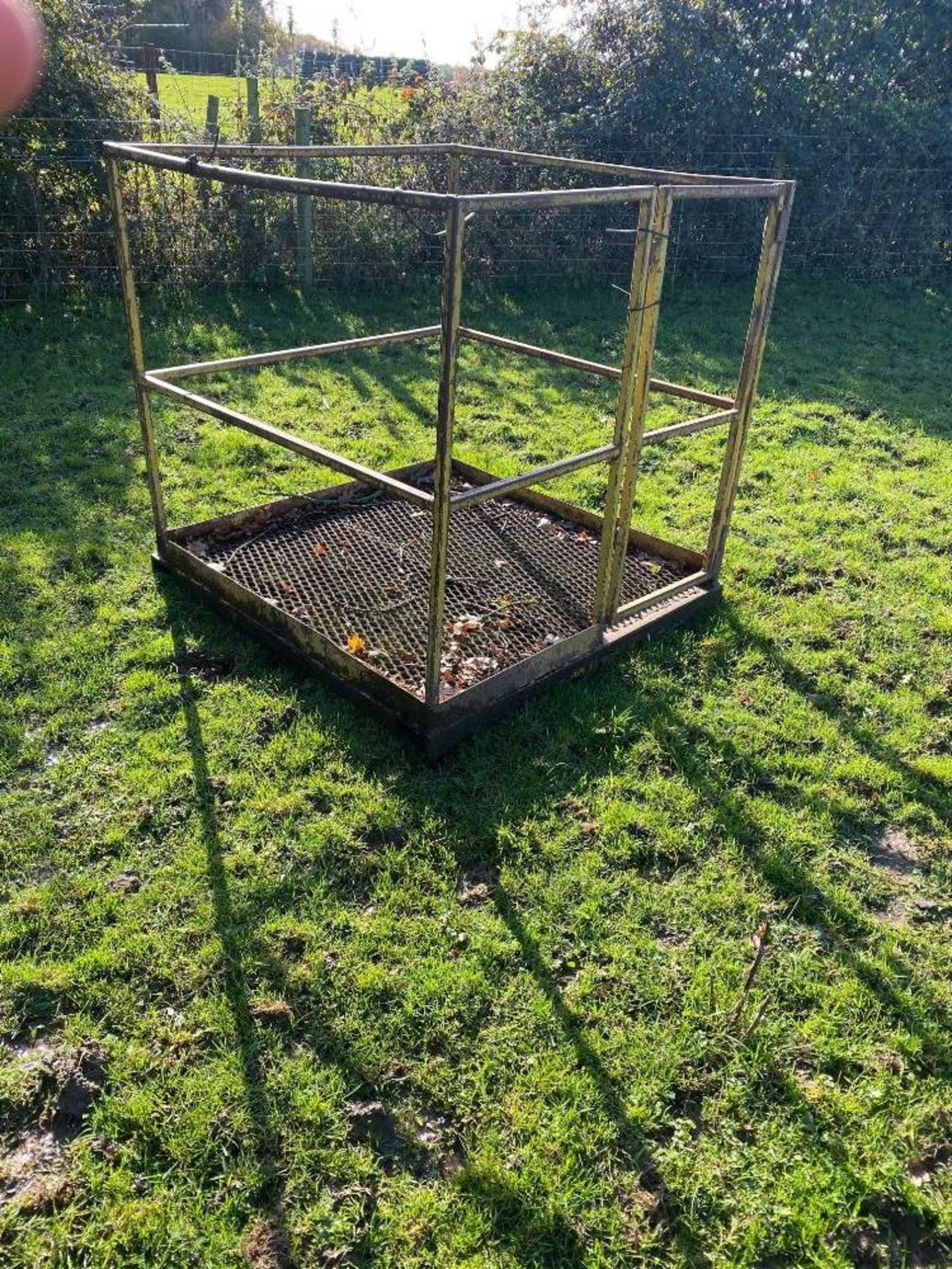 Fork lift man cage. Stored near Goring Heath, Reading. No VAT on this item.