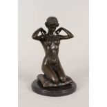 Paul Ponsard bronze statue of a Deco style lady,