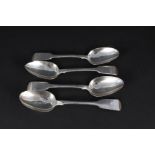 Four Georgian silver spoons, hallmarked London 1830 by Johnathan Hayne,