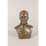A brass bust of Hitler
