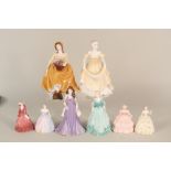 Eight various Coalport figurines