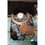 Various nautical items to include nets, telescope, box,