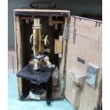 A cased Ernest Leitz microscope No.