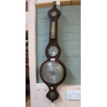 A 19th Century rosewood inlaid banjo barometer