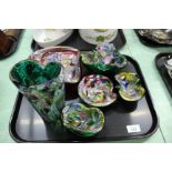Six pieces of Italian Art Glass with intricate swirl decoration