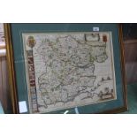 An 18th Century French coloured map of Essex,