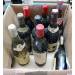 Nine bottles of wine to include Chateau Montrose 1969, Chateauneuf Du Pape 1978,