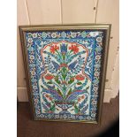 A floral tiled panel,