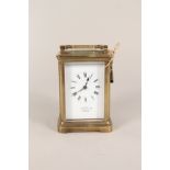 A brass carriage clock,