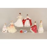 Royal Doulton figurines, Fair Lady HN 2832, Anita HN 3766, Sara HN 2265, Kathleen HN 3609,