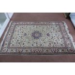 A Persian pattern part silk floral rug,