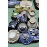 Various trios, miniature tea wares plus other china including Royal Crown Derby,