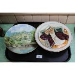A pair of Norman Rockwell wall plates,