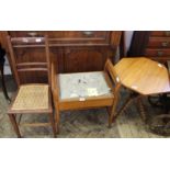 A bobbin turned satinwood hexagonal occasional table,