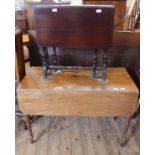 An Edwardian mahogany Sutherland table and a Victorian Pembroke table