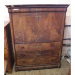 A 19th Century French walnut secretaire abattant
