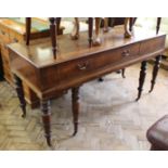 A Victorian mahogany desk piano converted into a single drawer desk