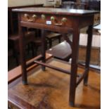 An early 19th Century stretcher table with single drawer