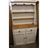 A modern part painted pine kitchen dresser