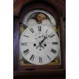 A mid Victorian mahogany cased eight day longcase clock with barley twist column supports,