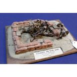 A diorama on wooden plinth "Stukas in the Sun Bofors 40mm LAA Middle East 1942"