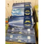 Nine boxed Corgi aviation archive military aircraft