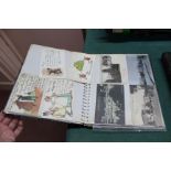 An album of Edwardian postcards including Gruss Aus type, comic, children,