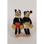 An early felt Mickey and Minnie mouse,