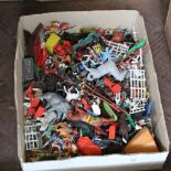 Various plastic and die cast soldiers,