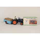 Boxed Britains 128F Fordson Major tractor plus unboxed clockwork trailer