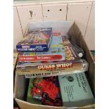 Various board games and toys plus boxed Leonardo doll