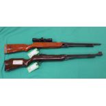 Two Chinese air rifles, one with a scope,